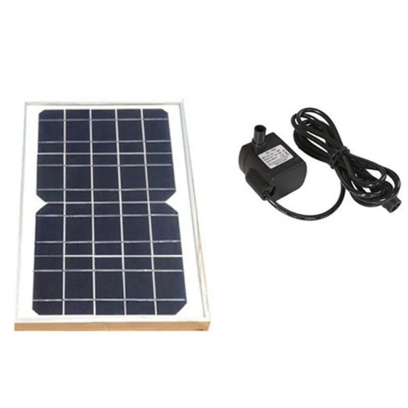 10W Solar Panel Water Pump Solar Water Pump Outdoor Pool Filtration Circulating Bamboo Tube Water Soilless Cultivation Rockery Fountain Fish Tank Submersible Pump Solar Water Pump