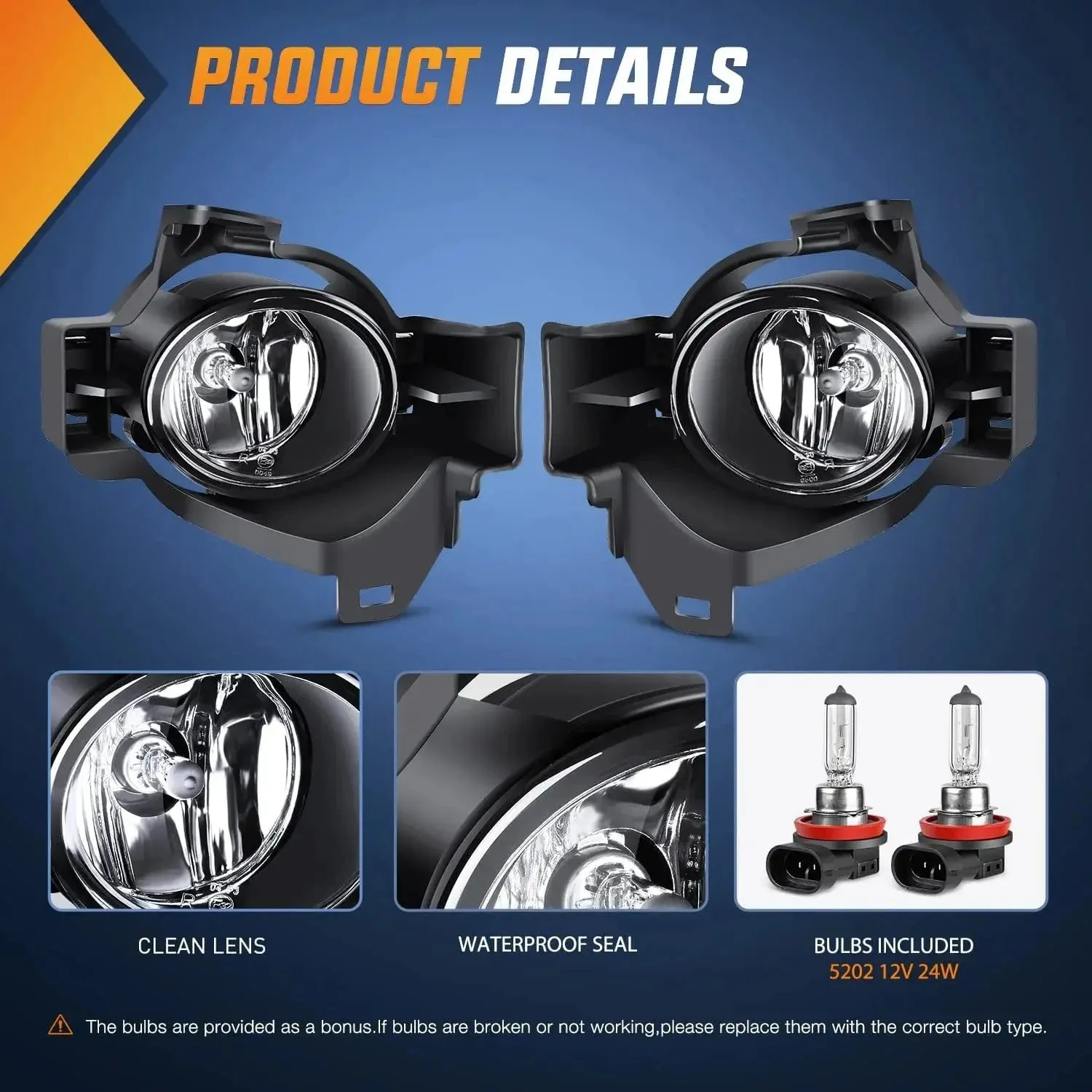 2010-2012 Nissan Altima Fog Light Assembly Clear Lens