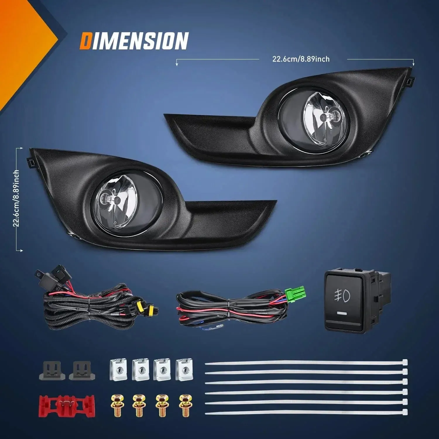 2013-2015 Nissan Altima Fog Light Assembly Clear Lens