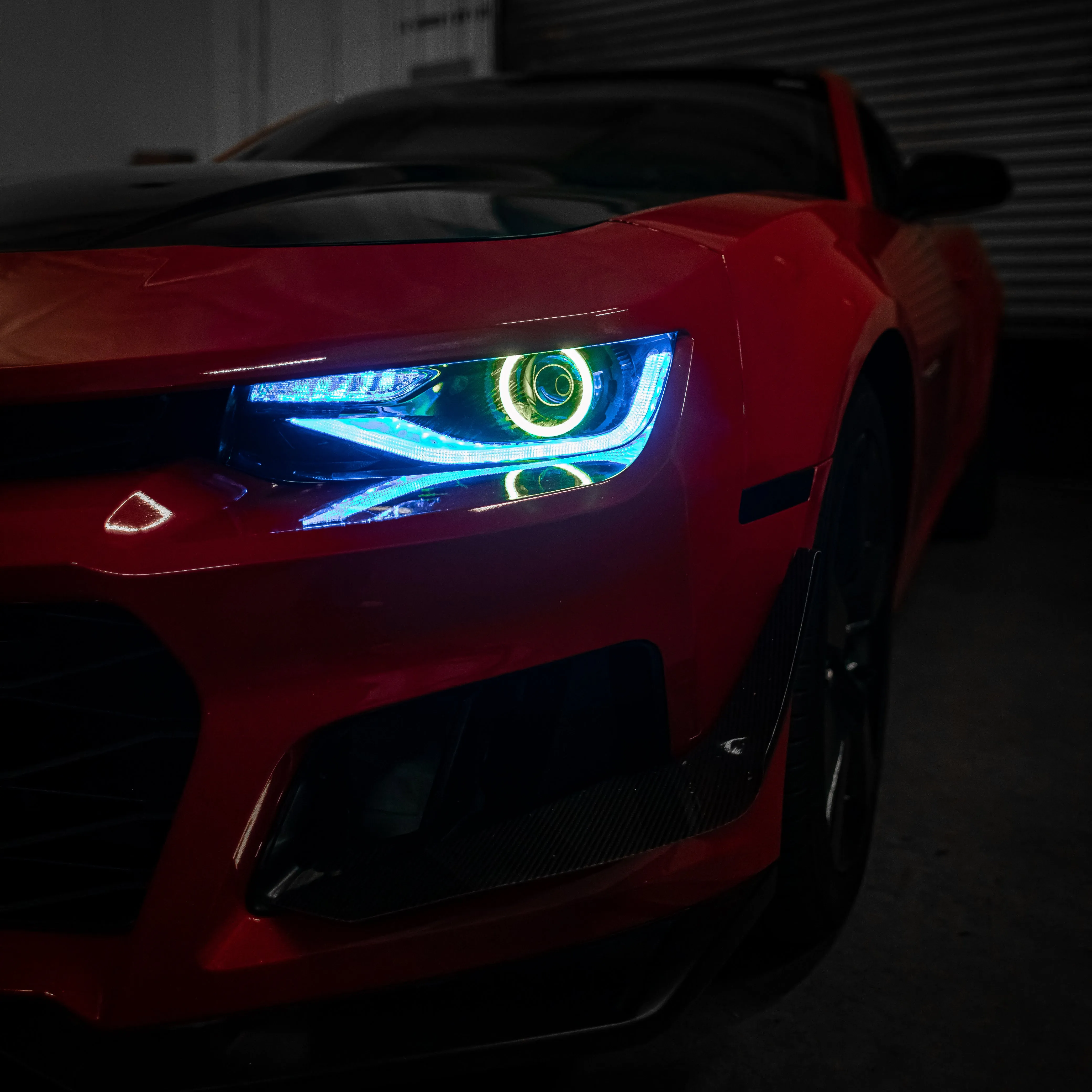 2014-2015 Chevy Camaro 6th Gen Style Headlights Projector Custom RGBW Via Bluetooth Pair