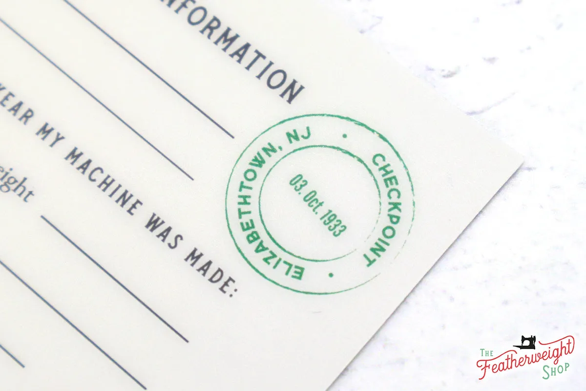221 Luggage & I.D. Tag for Singer Featherweight