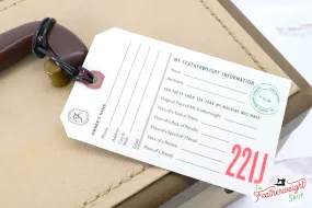 221J (TAN) Luggage & I.D. Tag for Singer Featherweight