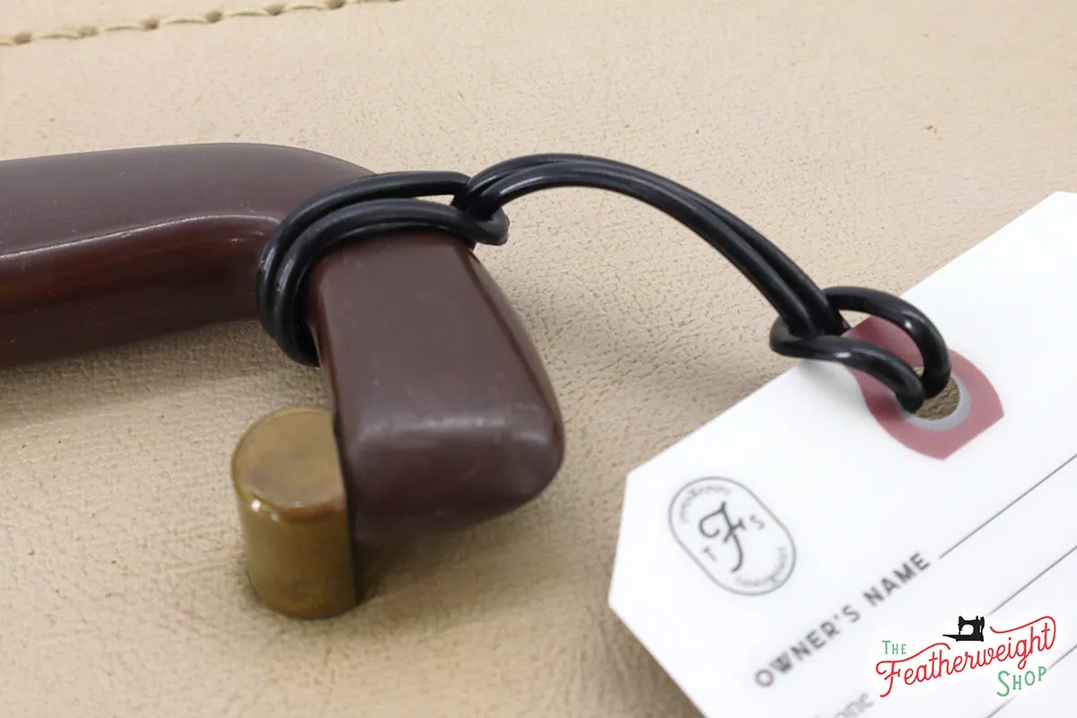 221J (TAN) Luggage & I.D. Tag for Singer Featherweight