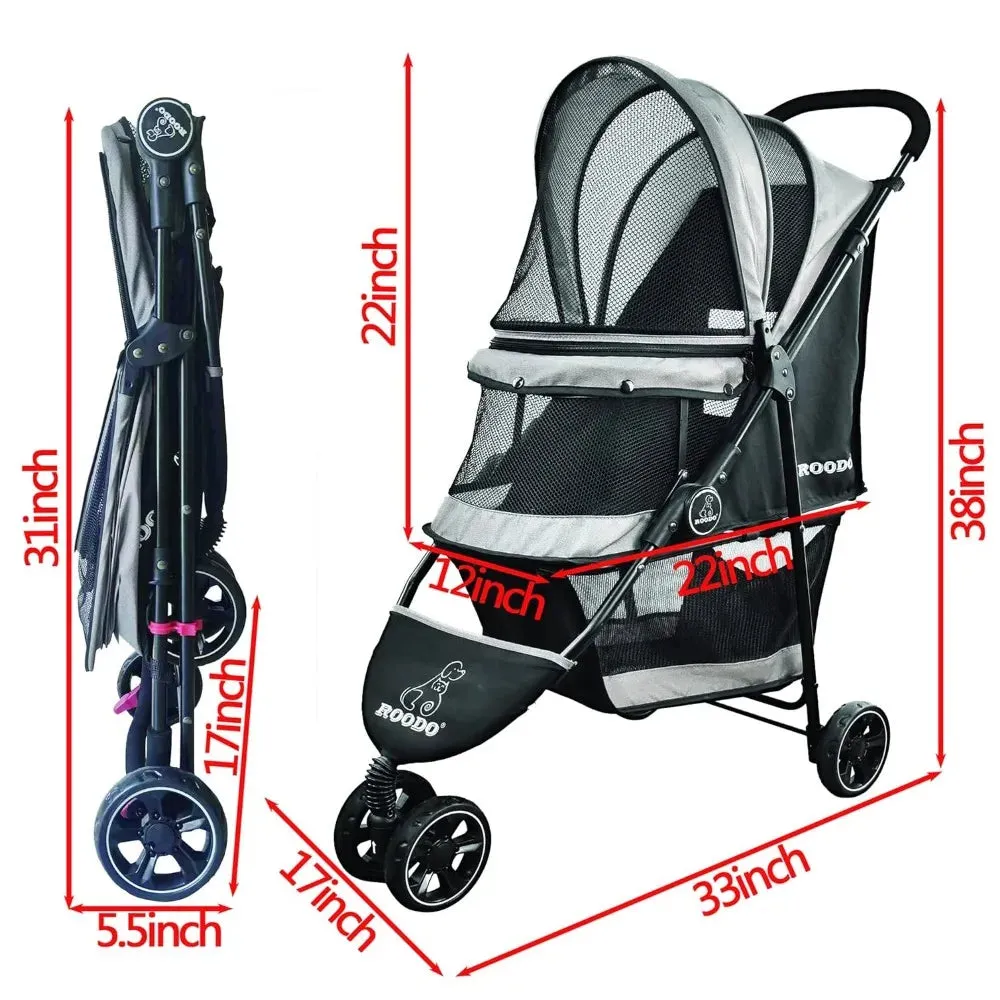 3-Wheel Pet Stroller for Small/Medium Dogs/Cats