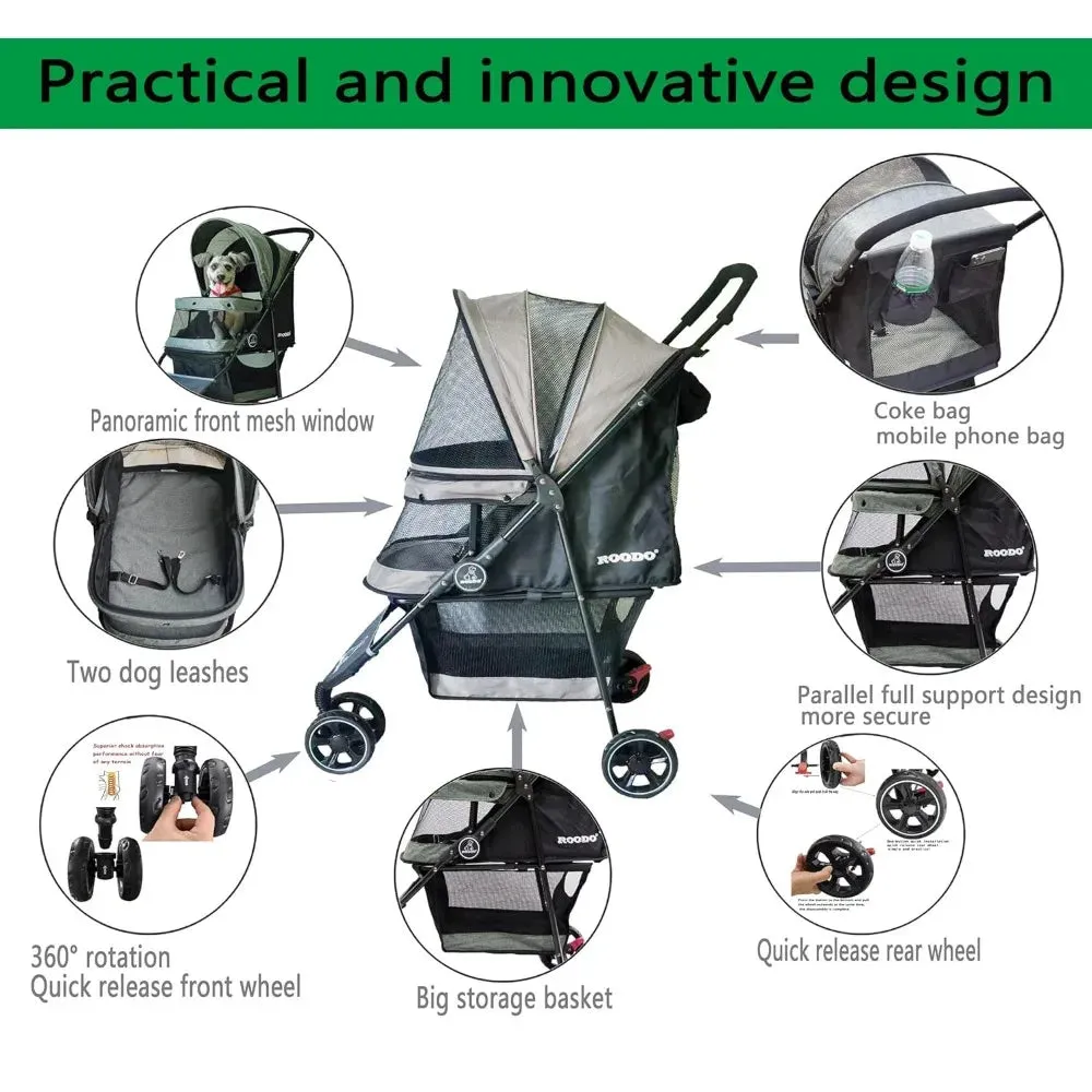 3-Wheel Pet Stroller for Small/Medium Dogs/Cats
