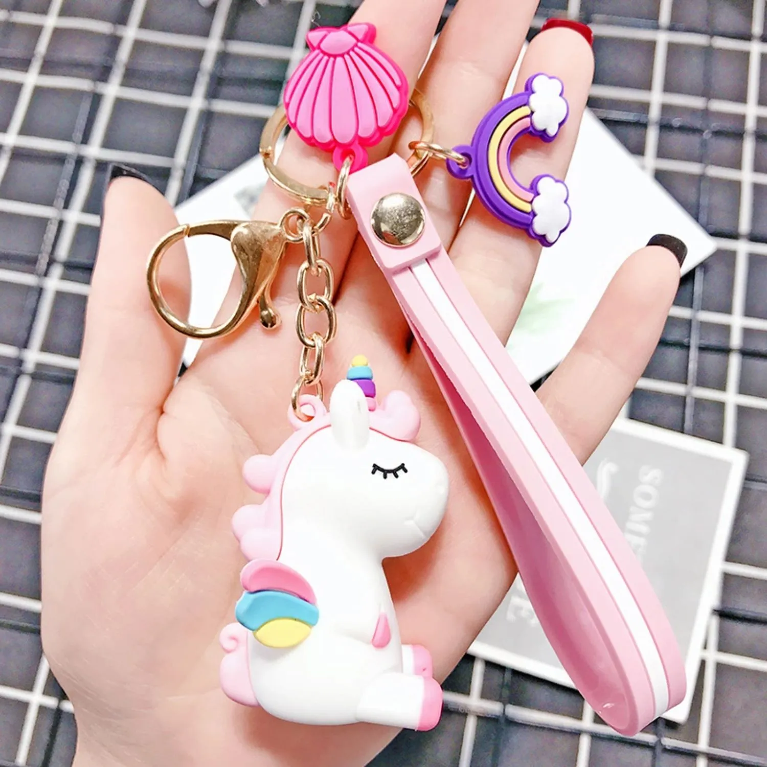 4 Charms Keychain - Unicorn