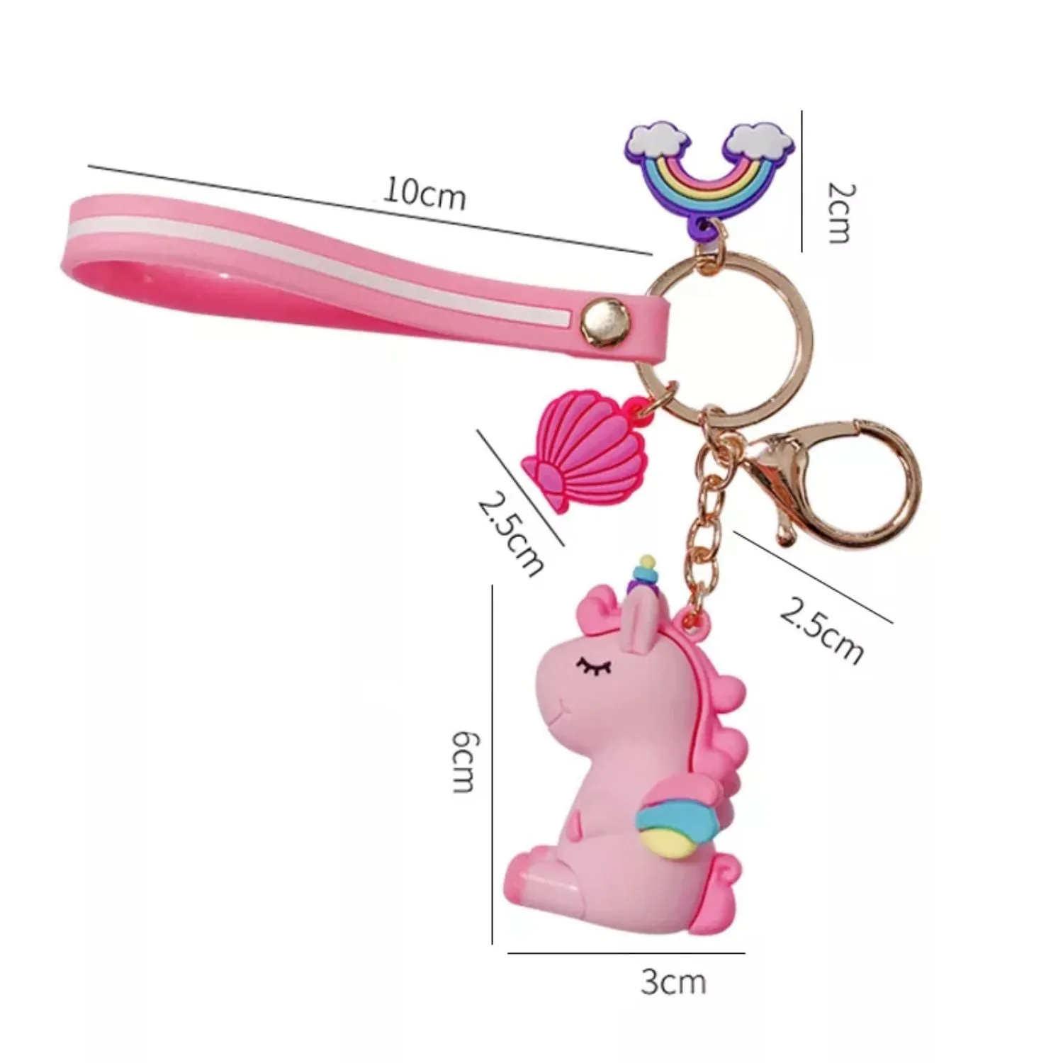 4 Charms Keychain - Unicorn