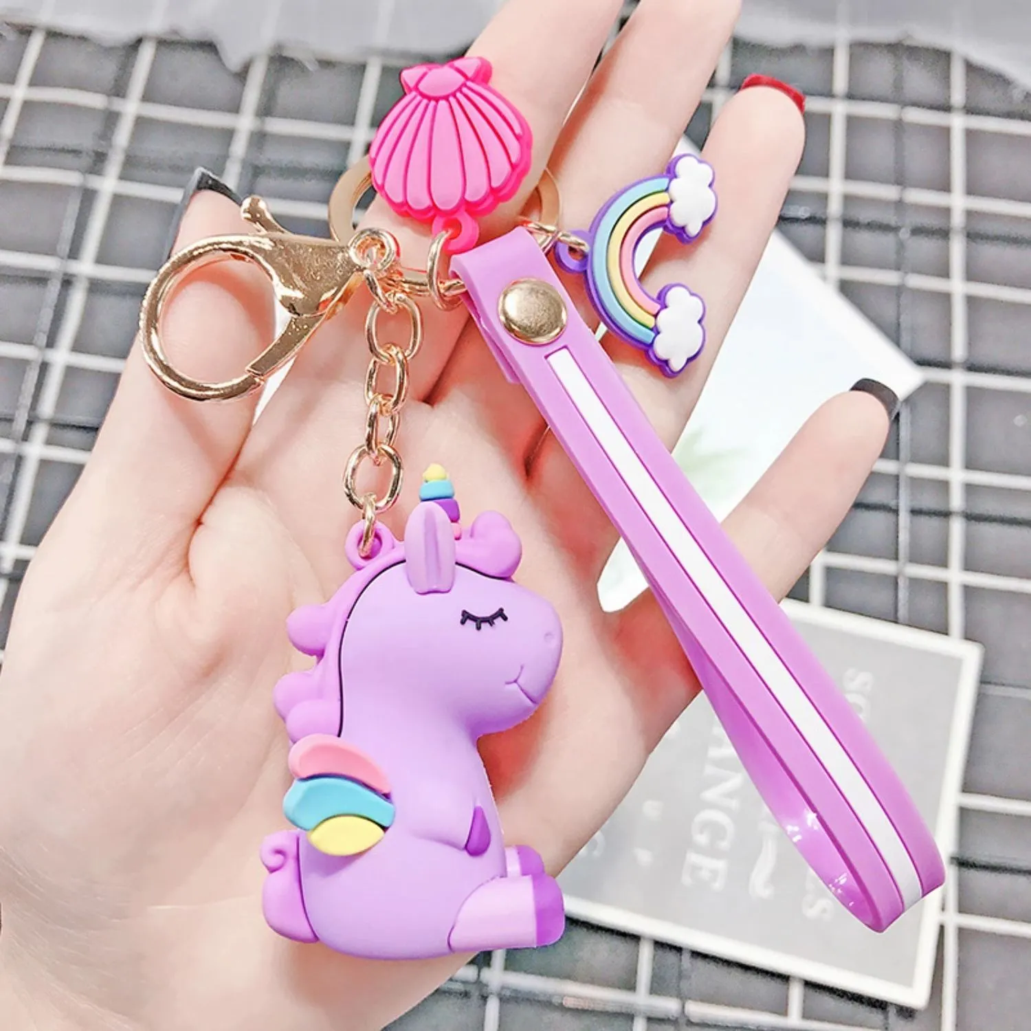 4 Charms Keychain - Unicorn