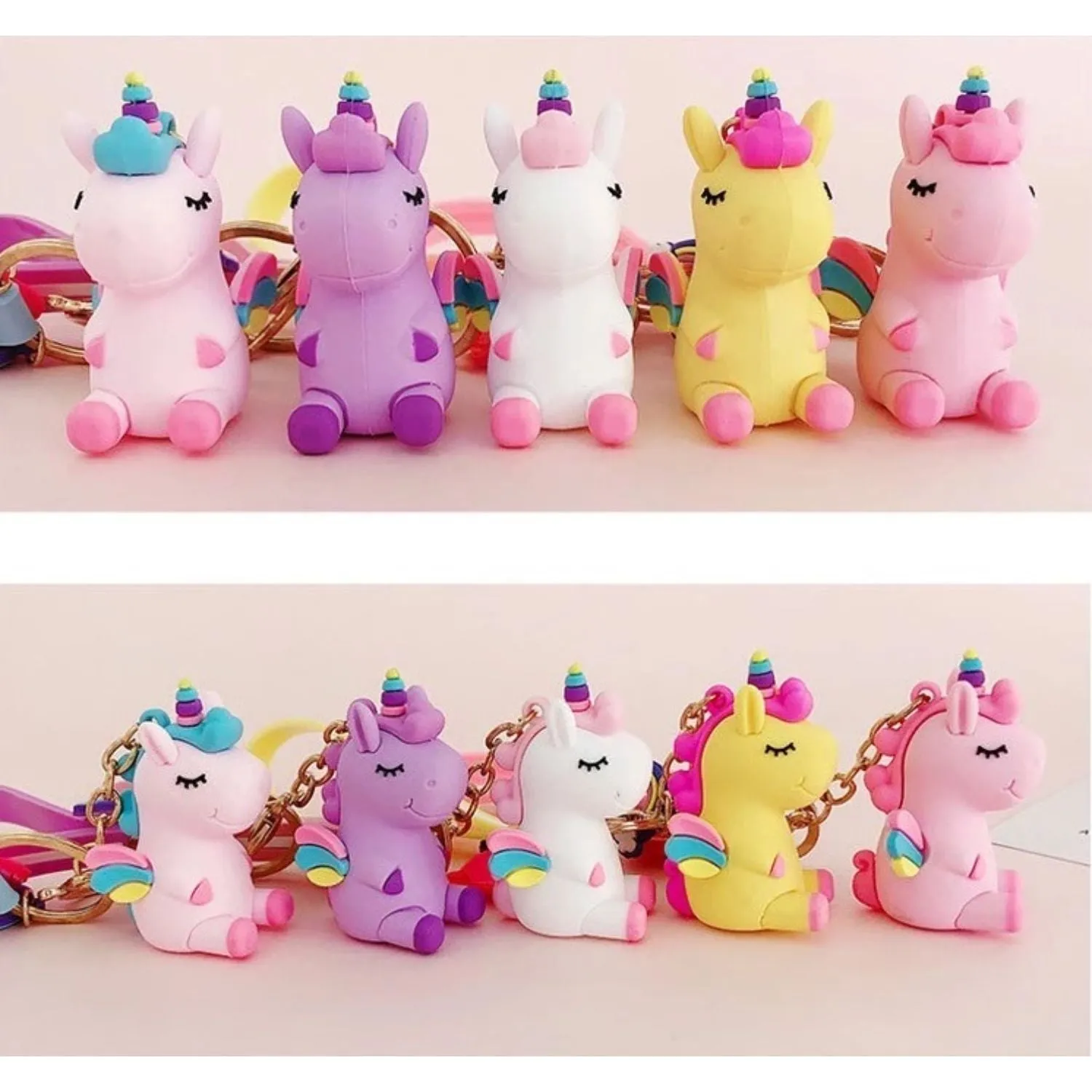 4 Charms Keychain - Unicorn