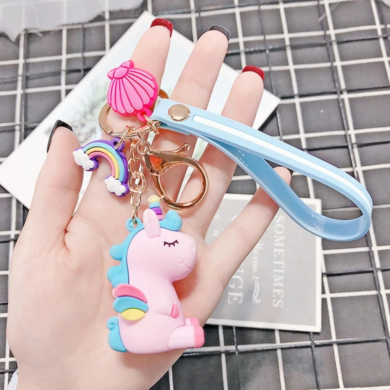 4 Charms Keychain - Unicorn