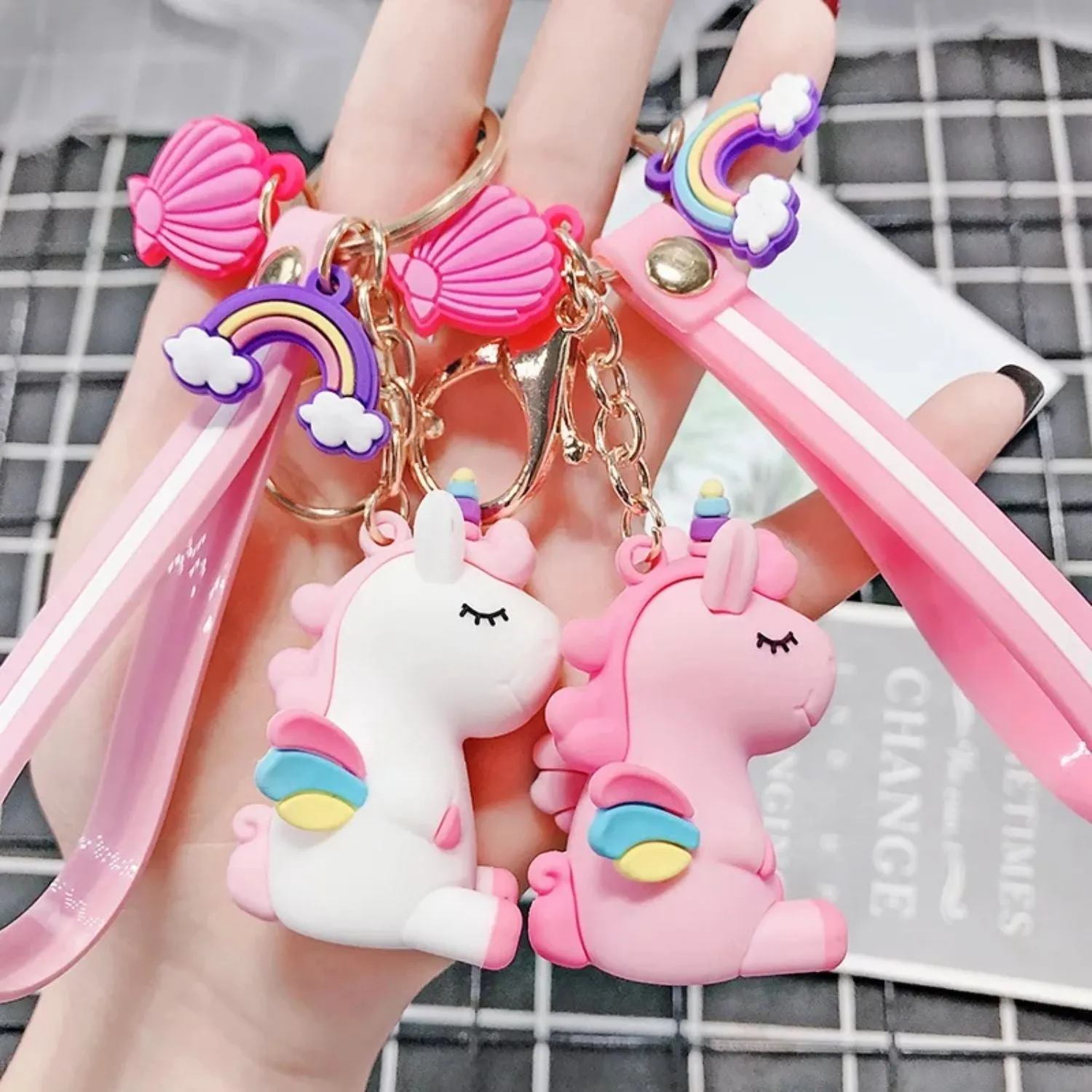 4 Charms Keychain - Unicorn