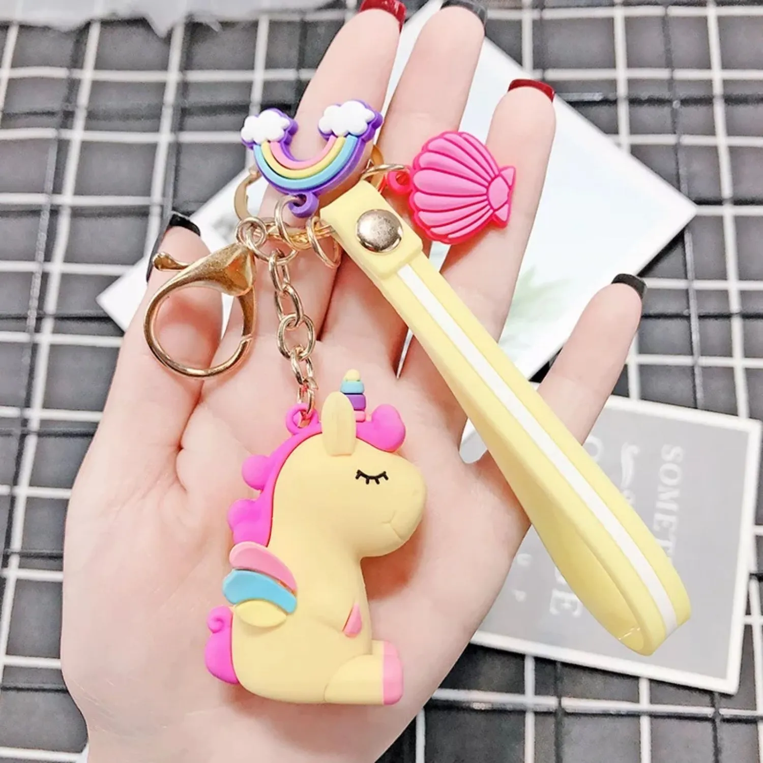 4 Charms Keychain - Unicorn