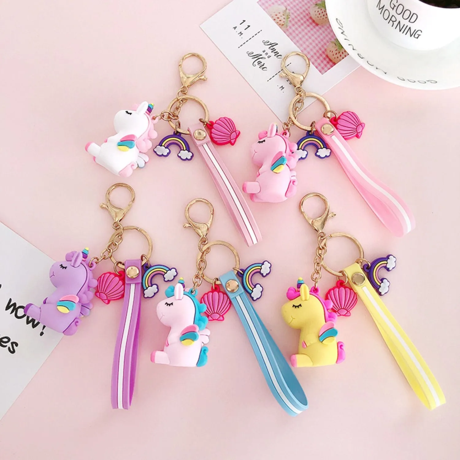 4 Charms Keychain - Unicorn
