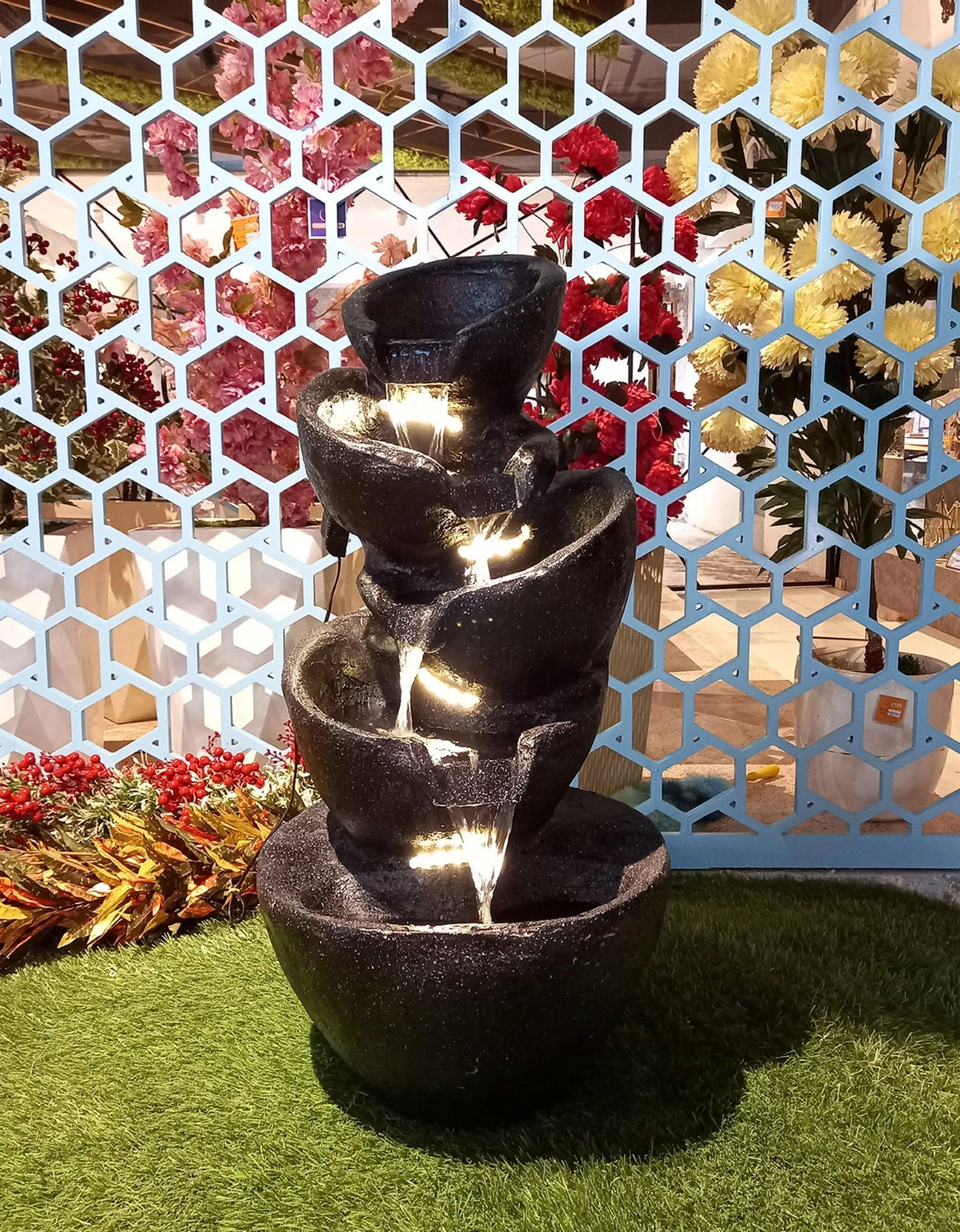5 Steps Small Stone Fiber Water Fountain