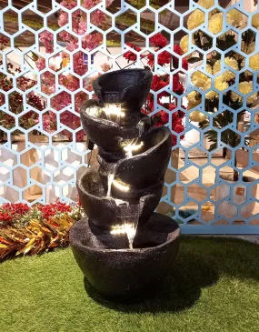 5 Steps Small Stone Fiber Water Fountain
