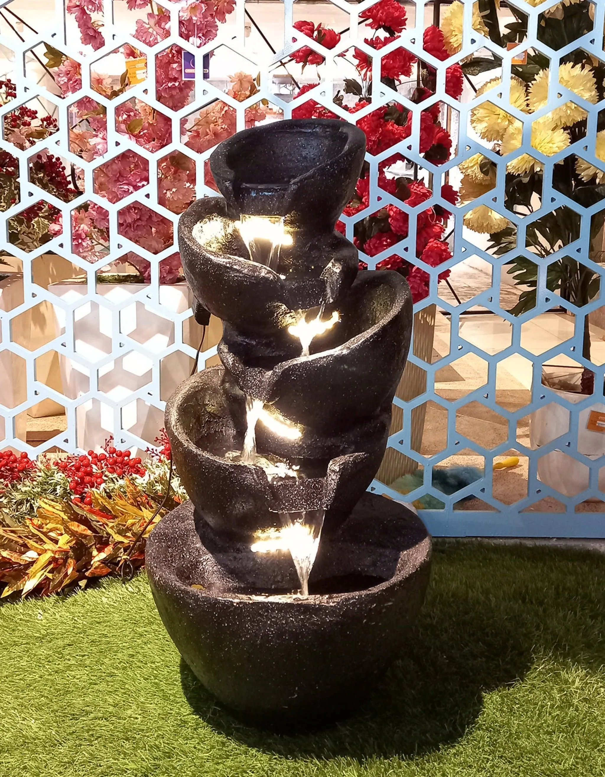5 Steps Small Stone Fiber Water Fountain
