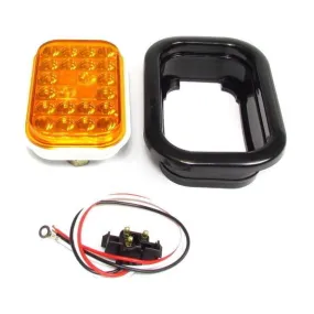 5.3" x  3.4" Amber Rectangular Tail/Turn Led Light With 24 Leds And Amber Lens | F235288