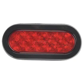 6" Red Oval Marker/Tail/Stop/Turn Led Light With 16 Sq Leds And Red Lens | F235453