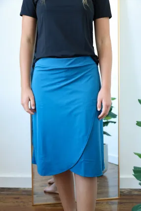 Ada Faye Wrap Swim/Athletic Skirt - Navy Teal