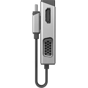 Alogic MagForce Duo Play 2-in-1 Adapter - 1 Pack - 1 x USB Type C - Male - 1 x HDMI Digital Audio/Video - Female, 1 x HD-15 VGA - Female - 4096 x 2160 Supported