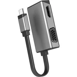 Alogic MagForce Duo Play 2-in-1 Adapter - 1 Pack - 1 x USB Type C - Male - 1 x HDMI Digital Audio/Video - Female, 1 x HD-15 VGA - Female - 4096 x 2160 Supported