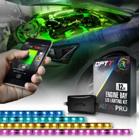 AURA PRO Engine Bay LED Lighting Kit ( 4 x 12-Inch or 4 x 24-Inch)  - Bluetooth Enabled APP Full Color Spectrum