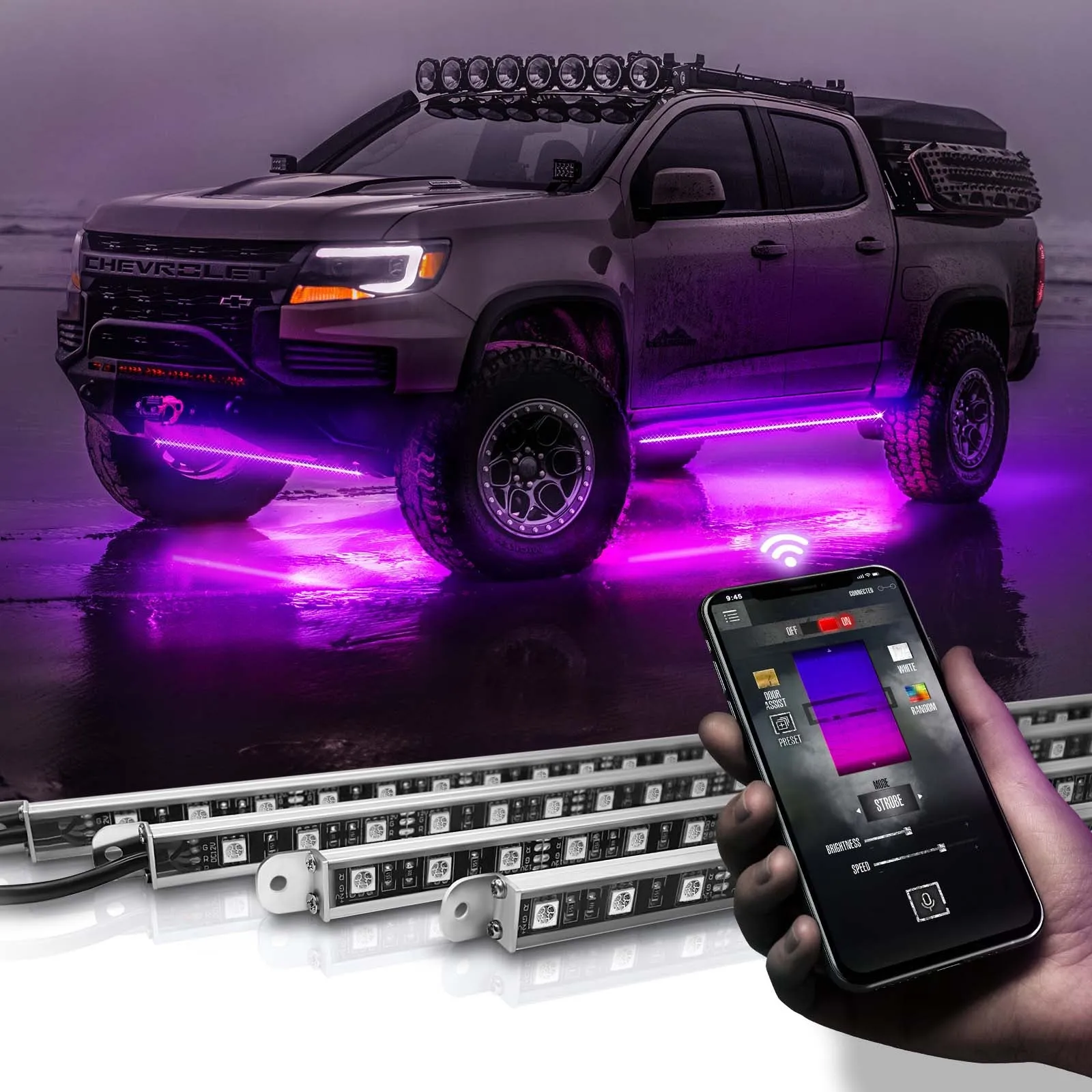 AURA PRO LED Lighting Kit for Truck Bundle (Quantum LED Rocklight   Underglow LED Kit   Sidekick LED Kit ) - Bluetooth Enabled APP