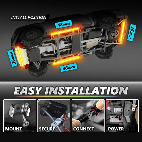 AURA PRO LED Lighting Kit for Truck Bundle (Quantum LED Rocklight   Underglow LED Kit   Sidekick LED Kit ) - Bluetooth Enabled APP