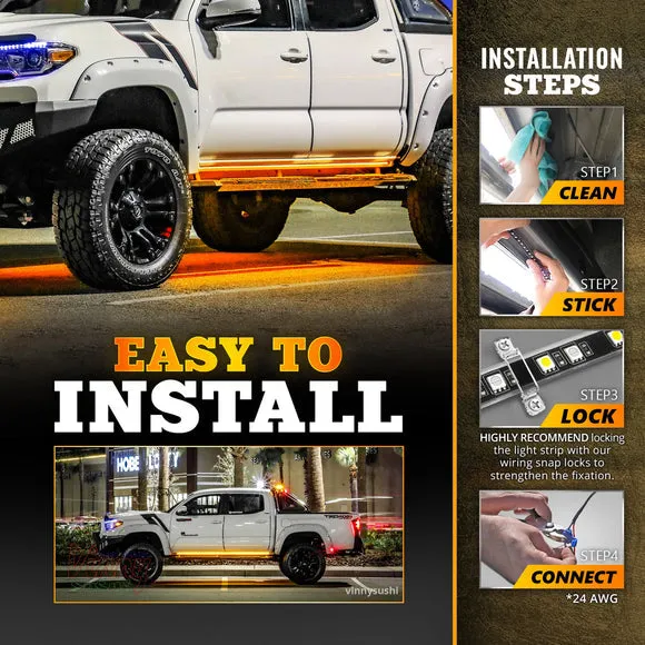 AURA PRO LED Lighting Kit for Truck Bundle (Quantum LED Rocklight   Underglow LED Kit   Sidekick LED Kit ) - Bluetooth Enabled APP