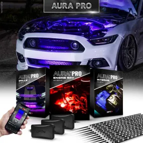 AURA PRO Under The Hood Bundle ( Interior LED Kit   Engine bay LED Kit   Grille LED Kit ) - Bluetooth Enabled APP