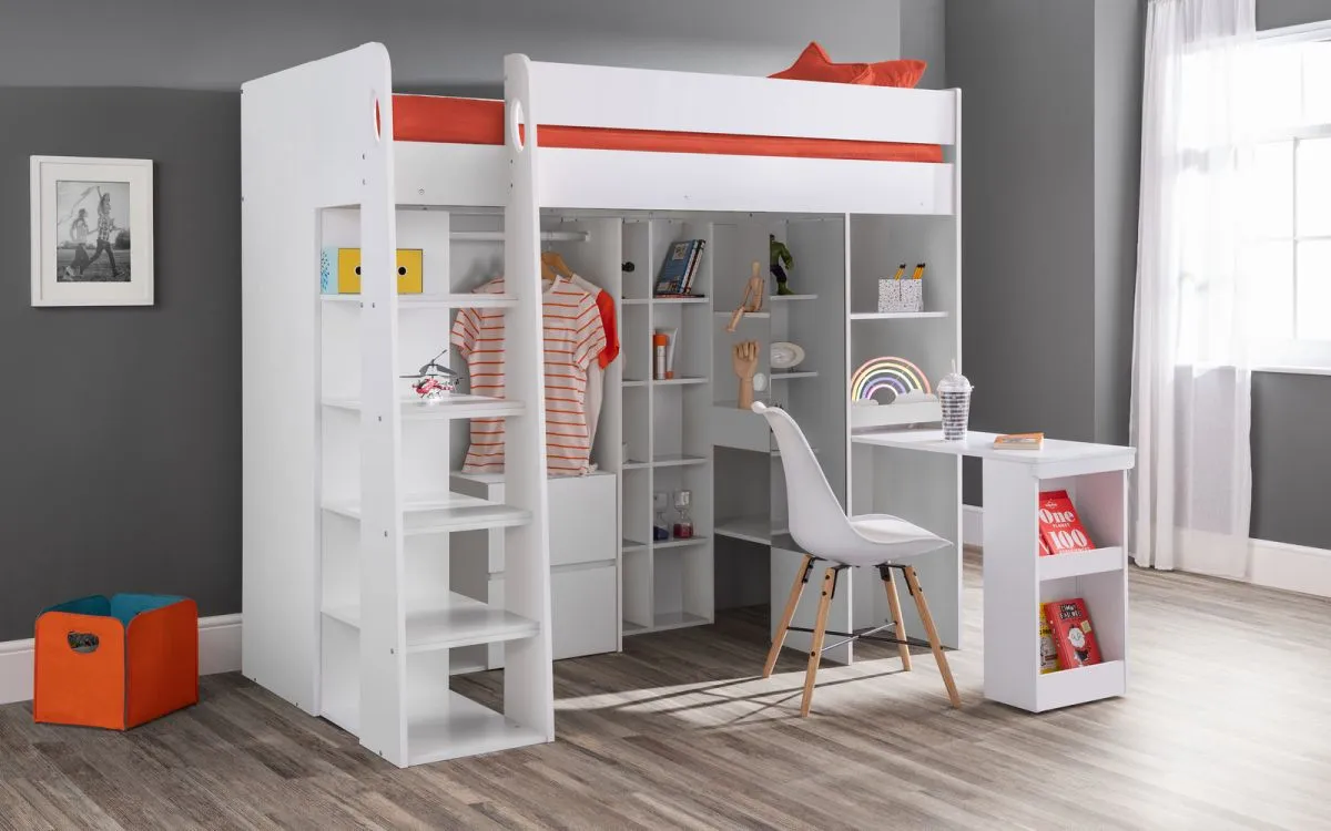 Aurora High Sleeper Bed - White
