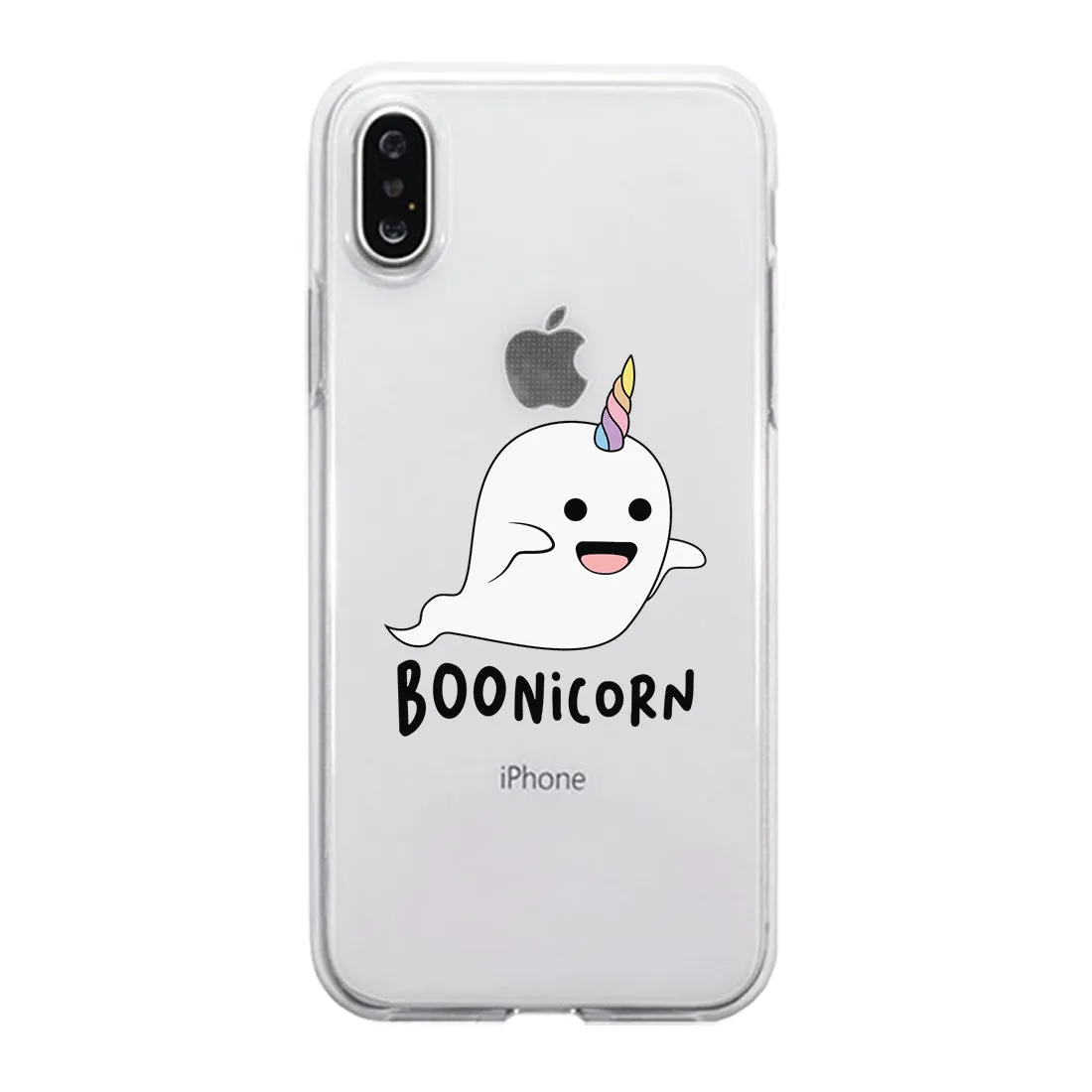 Boonicorn Halloween Ghost Unicorn Clear Phone Case