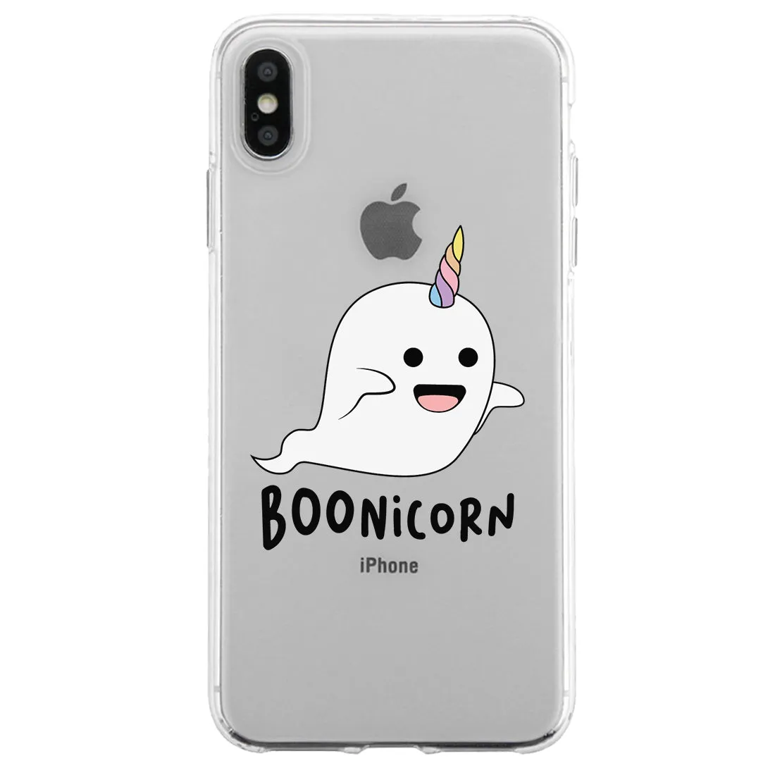 Boonicorn Halloween Ghost Unicorn Clear Phone Case