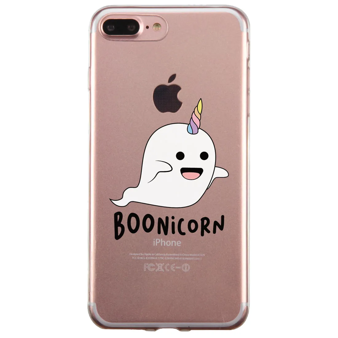 Boonicorn Halloween Ghost Unicorn Clear Phone Case