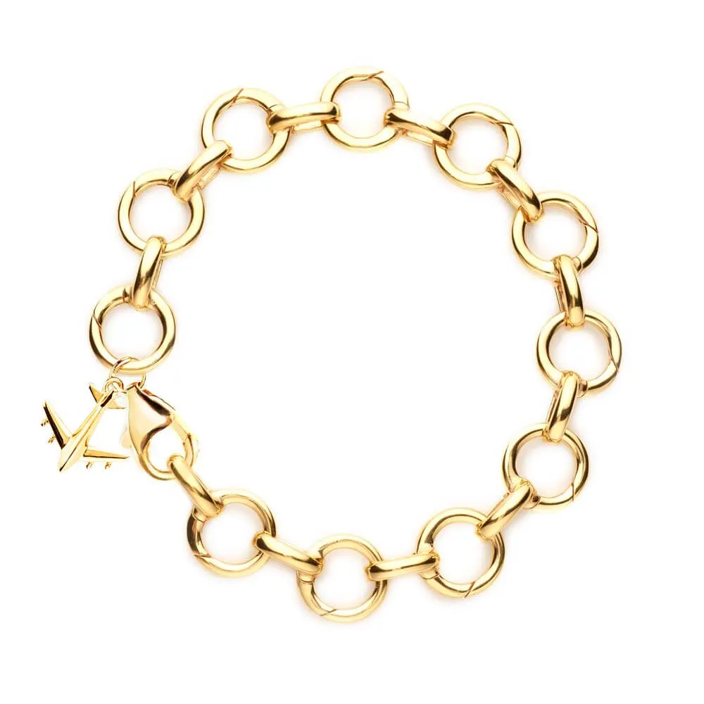 Bracelet Bundle: 5 Solid Gold Luggage Tag Charms