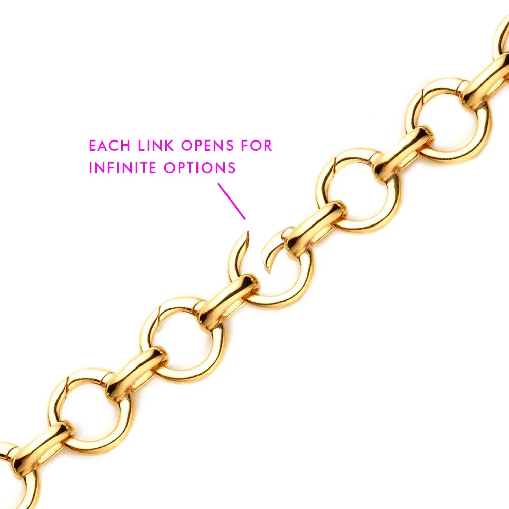 Bracelet Bundle: 5 Solid Gold Luggage Tag Charms