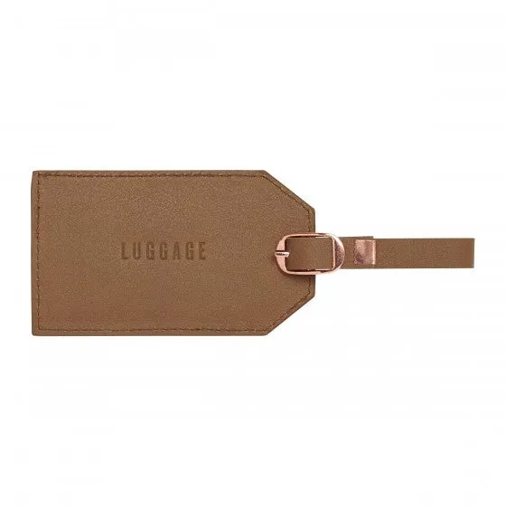 Brown Leatherette Luggage Tag