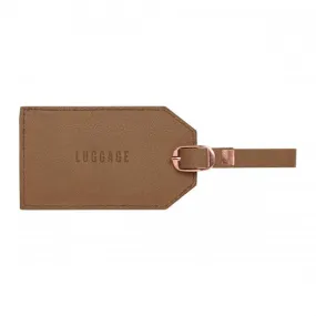 Brown Leatherette Luggage Tag