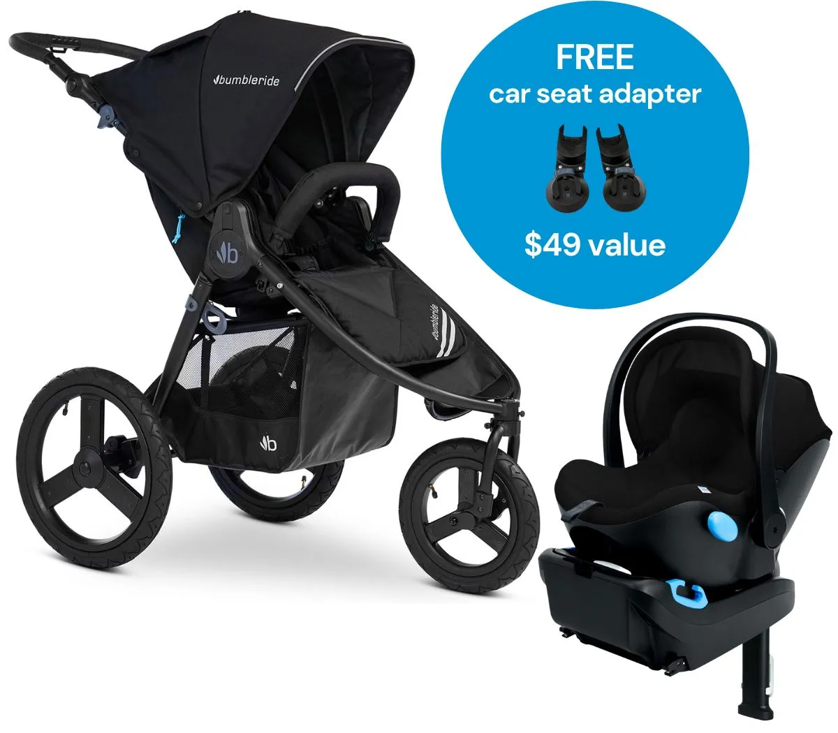 Bumbleride Speed   Clek Liing Travel System - Black / Pitch Black