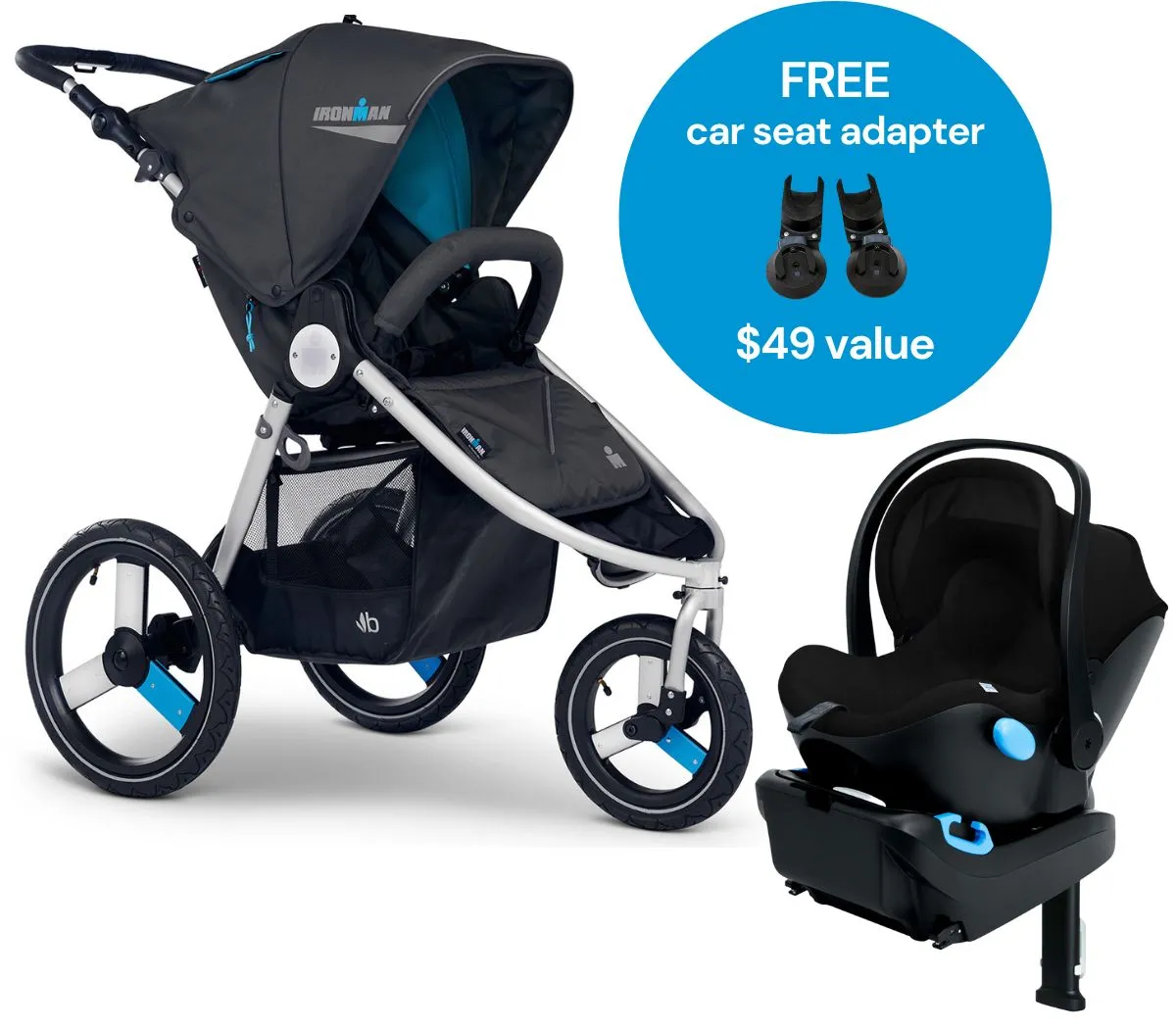 Bumbleride Speed   Clek Liing Travel System - Ironman / Pitch Black