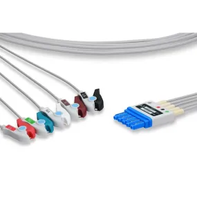 Cables & Sensors Philips Compatible ECG Leadwire, 5 Leads Pinch Grabber