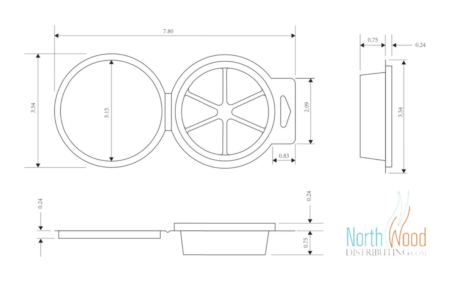 Candle Clamshell Containers - Pie Shaped Tart Mold