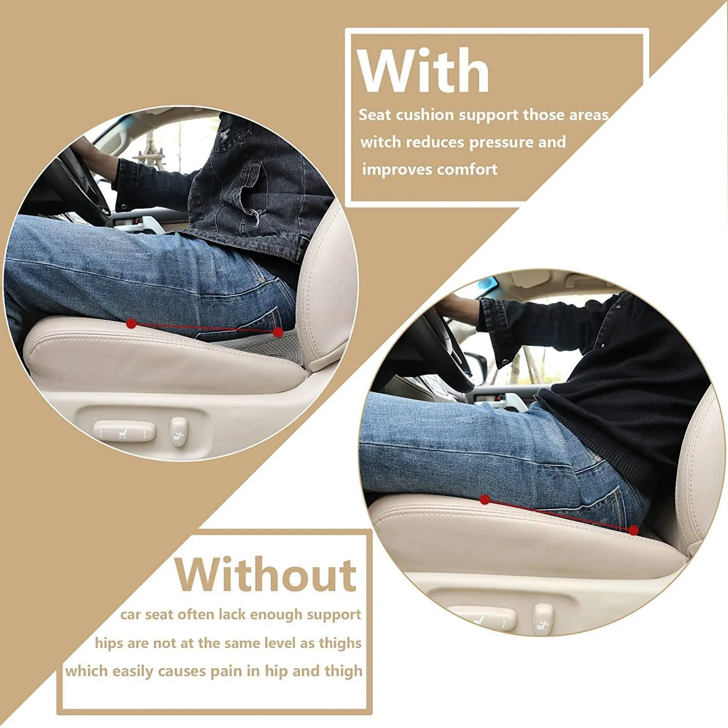 Car Seat Cushion for Shorter Drivers