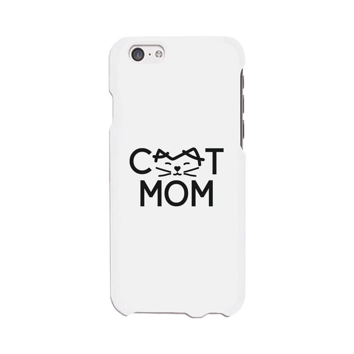 Cat Mom White Phone Case Unique Graphic Slim Fit For Cat Lovers