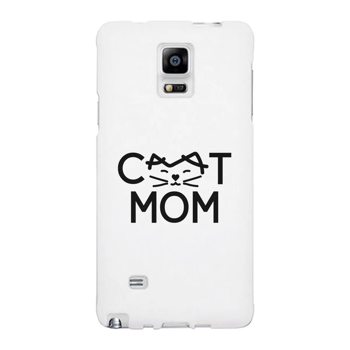 Cat Mom White Phone Case Unique Graphic Slim Fit For Cat Lovers