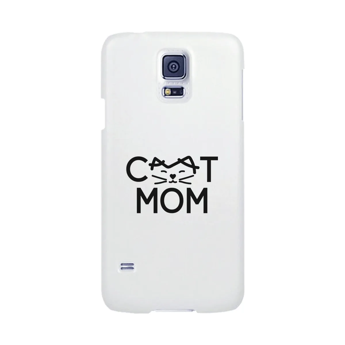 Cat Mom White Phone Case Unique Graphic Slim Fit For Cat Lovers