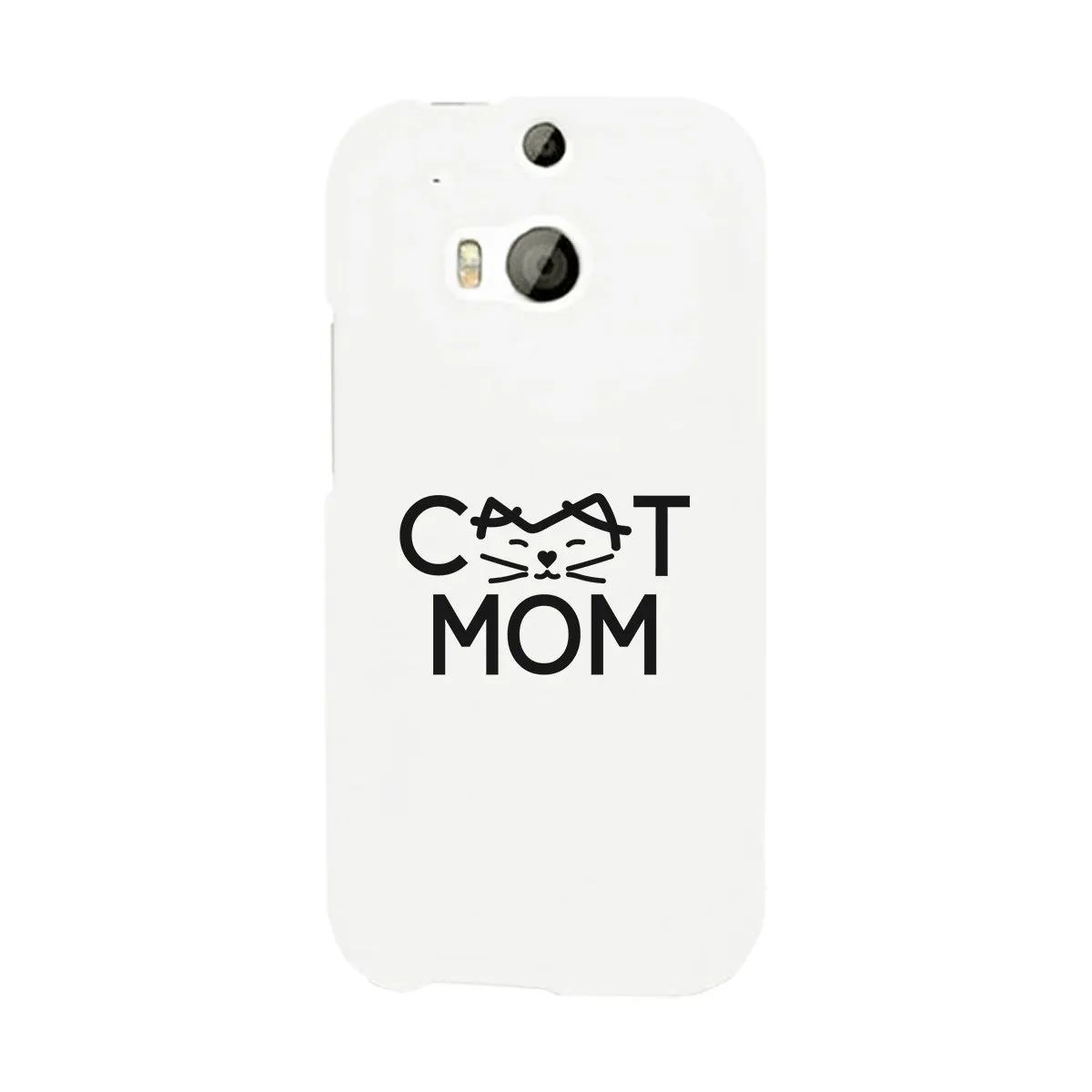 Cat Mom White Phone Case Unique Graphic Slim Fit For Cat Lovers
