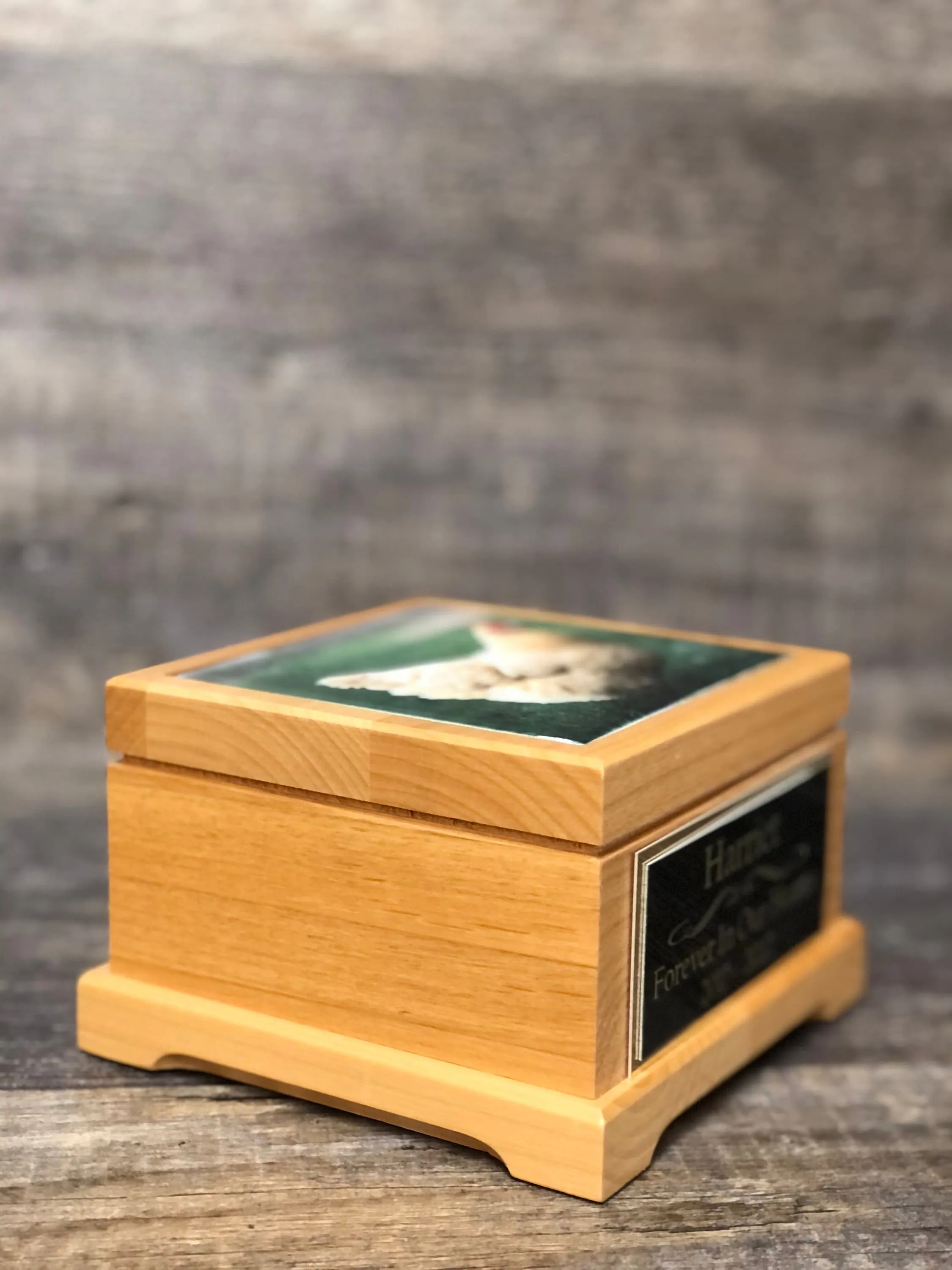Chicken Urn Small Animal Pet Urn Hen Rooster Duck Urn Pet Memorial Keepsake Box Cremation Urn Custom Photo Tile & Engraved Tag To 25lbs
