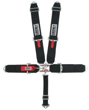 Crow 5-Way Standard 3" Latch & Link Harness w/ Pads & Springs - SFI 1 - Gray