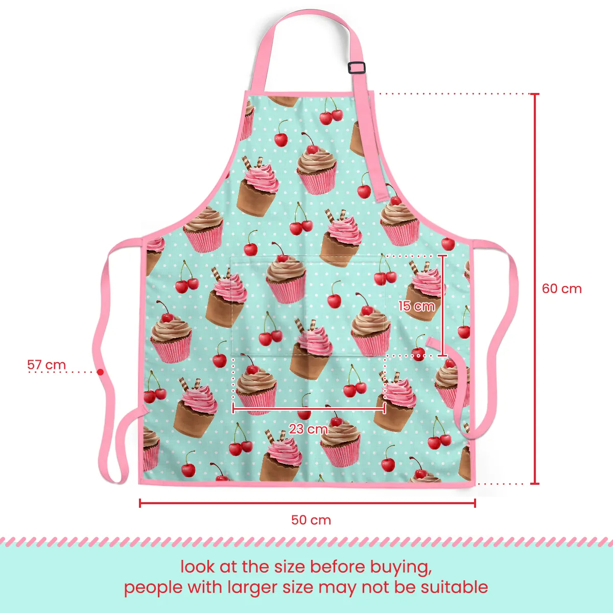 Cupcake Apron with Pocket - 2Pcs Kid Apron and Chef Hat Set Chef - Aprons for Cooking Baking Grilling BBQ Gardening Painting